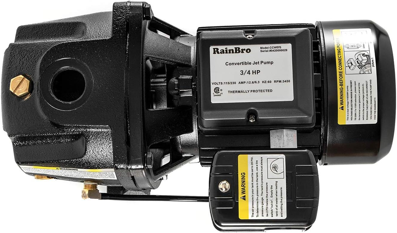 3/4 HP Cast Iron Convertible Jet Well Pump with Ejector Kit L726