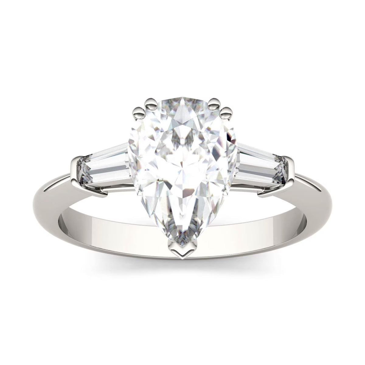 Pear Cut Moissanite Engagement Ring 2.47 DEW I290928