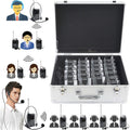 Wireless Headset Microphone Tour Guide System (1 Transmitter 20 Receivers with Silver Aluminum Storage Case) W93395