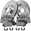 Premium Grade OE Loaded Calipers, Drilled/Slotted Rotors, Ceramic Brake Pads Kit Z20824
