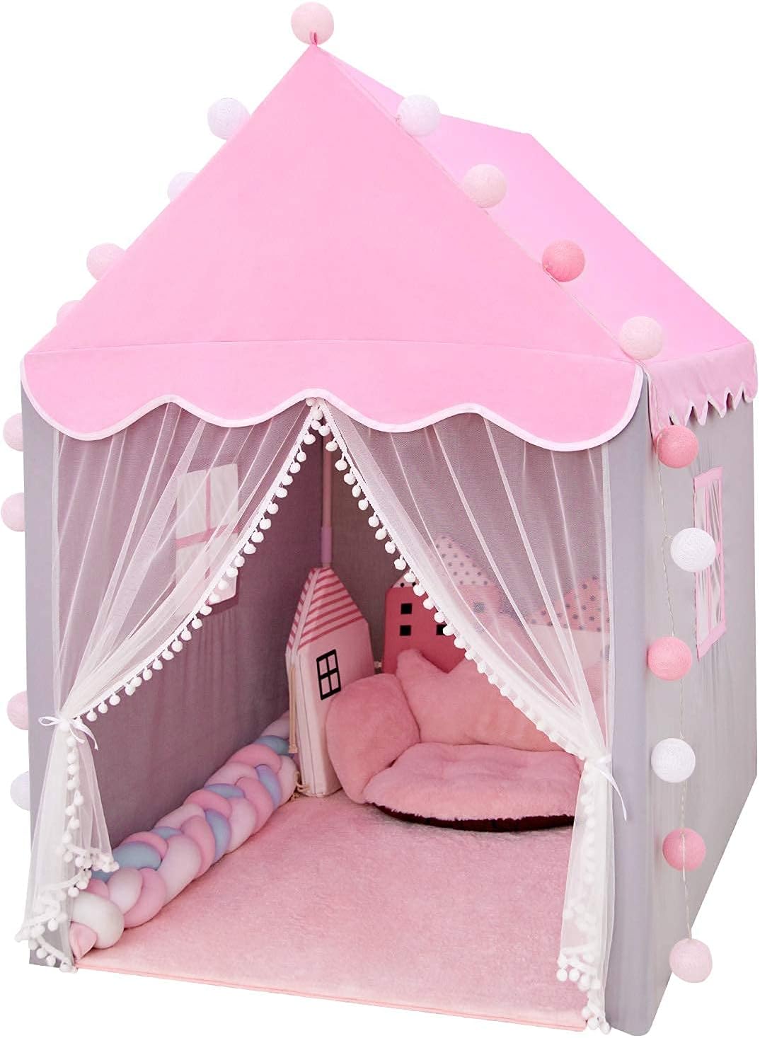 Princess Castle Play Tent with LED Snowflake Lights K41268