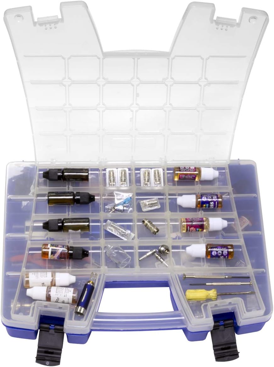 Multi Compartment Hardware and Crafts Portable Organizer Storage Case, Blue Pack of 2 O518229