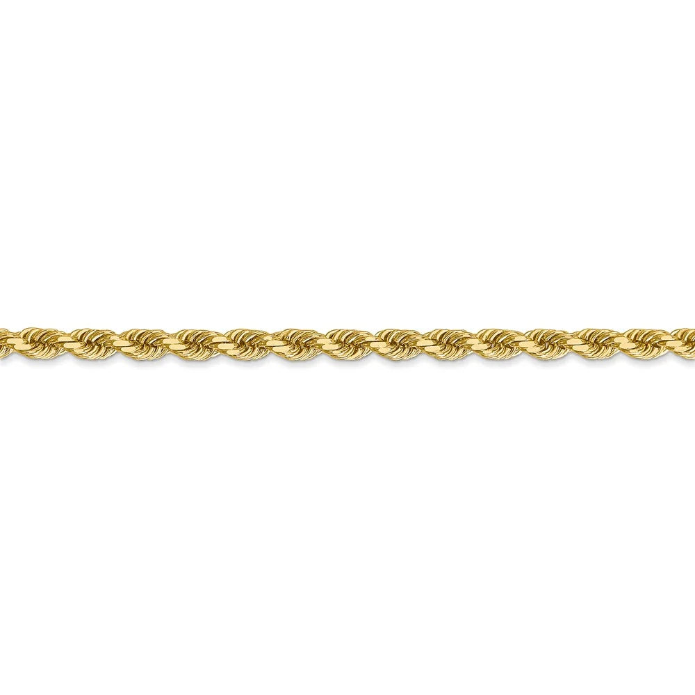 14kt Yellow Gold Diamond-Cut Rope Chain 24 inch Lobster Clasp Y765071