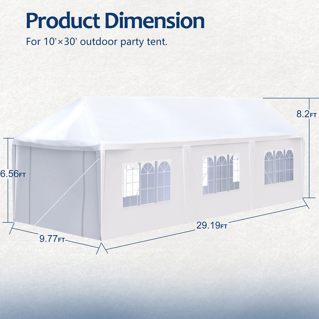 10x30' Outdoor Canopy Tent with 8 Removable Sidewalls Q7653