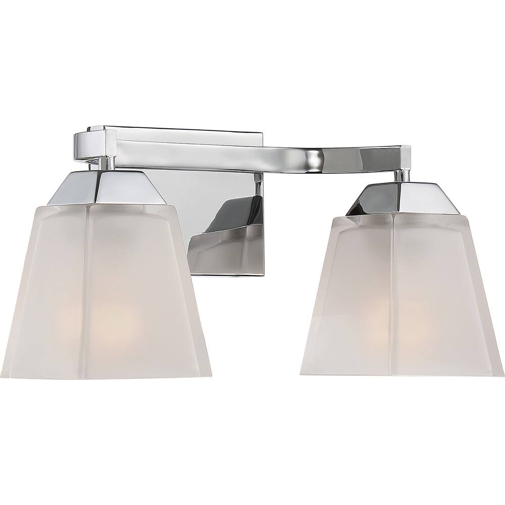 Polished Chrome 2-Light Bath Fixture with Frosted Glass A497387