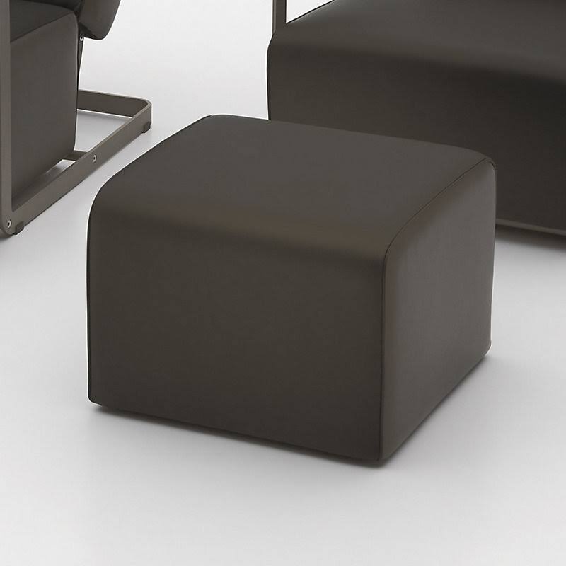 Light Brown Leather Ottoman F3429