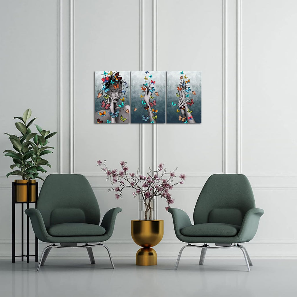 3 Piece African American Wall Art Canvas Print Stretched and Framed Ready to Hang J3329