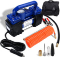 Portable Air Compressor Tire Inflator, 150PSI Car Air Pump DC 12V with 4 Nozzle Attachments, LED Light, Air Hose, Battery Clamp T5705