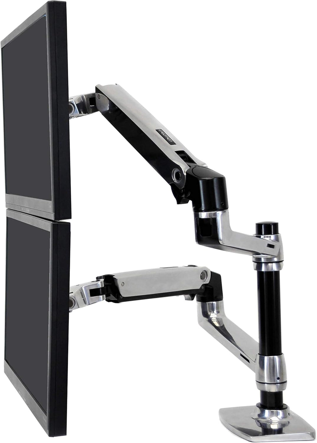 White Tall Pole Dual Monitor Arm for 2 Monitors R586