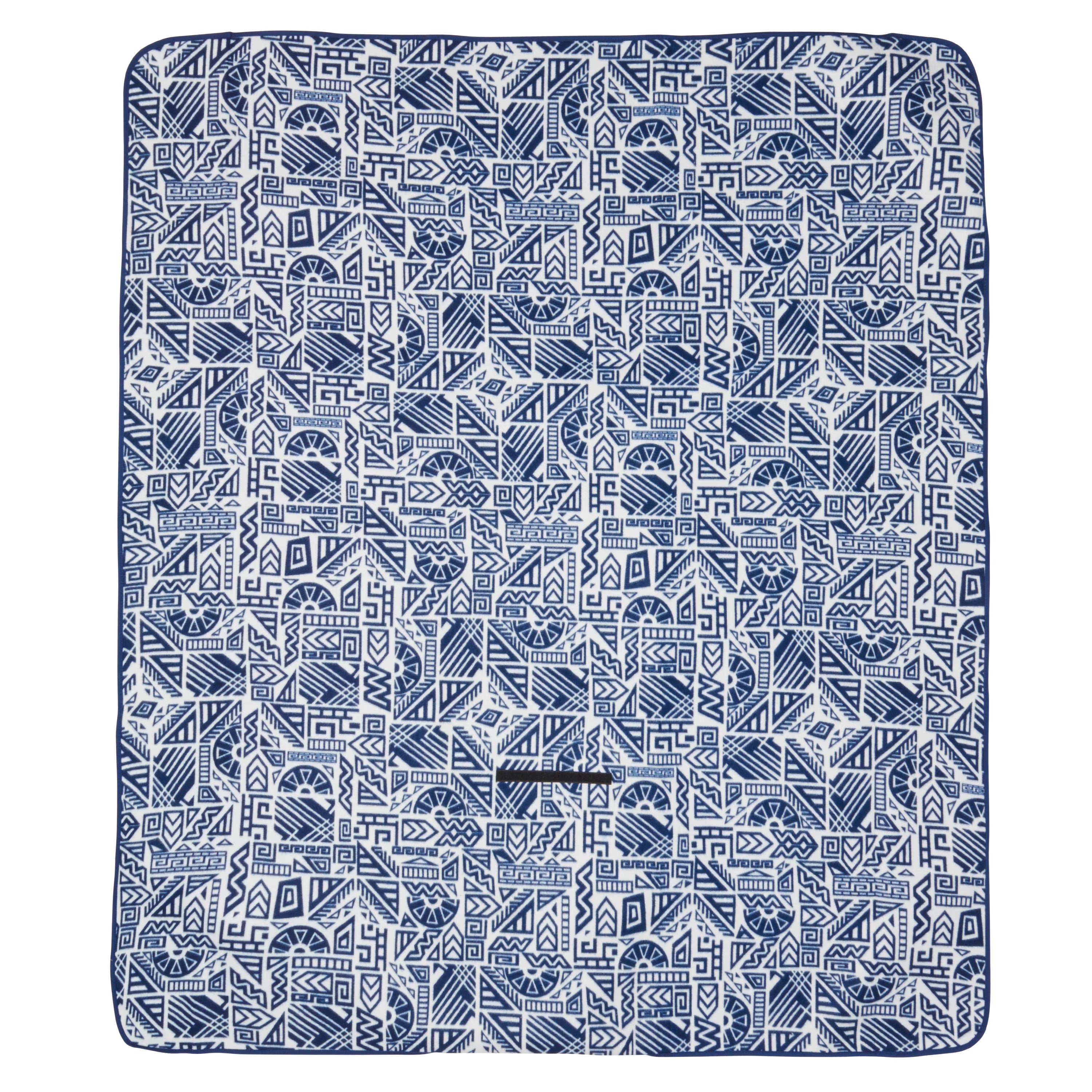 Blue Patterned Outdoor Blanket 60"x70" Q511746