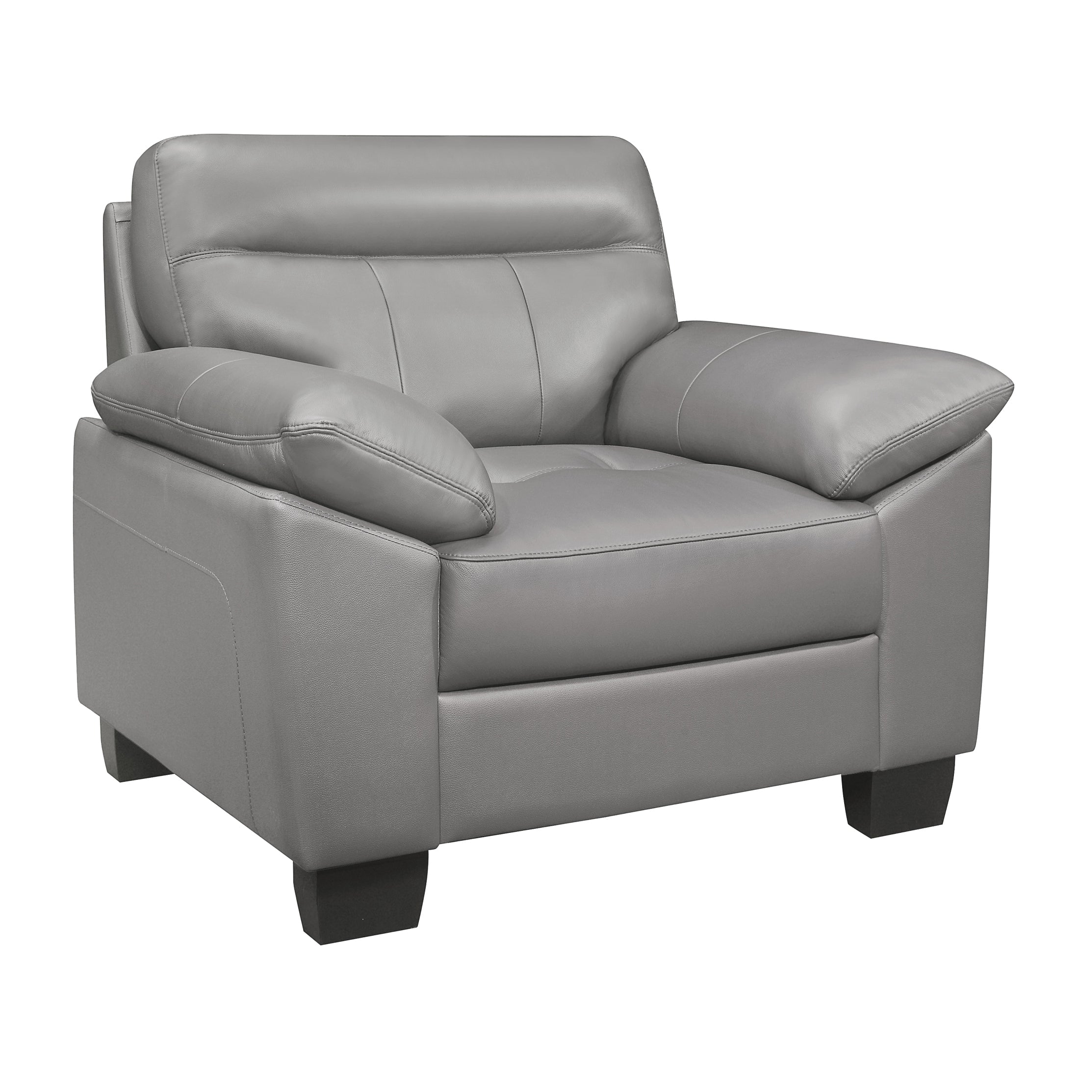 Gray Leather Upholstered Chair N196133