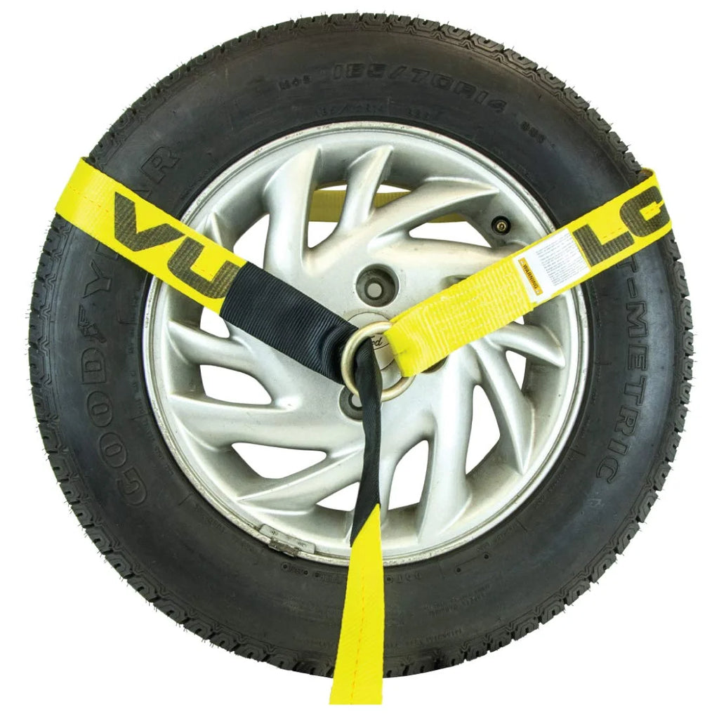 Yellow 2 inch x 144 inch Ratchet Tie Down 4 Pack L919
