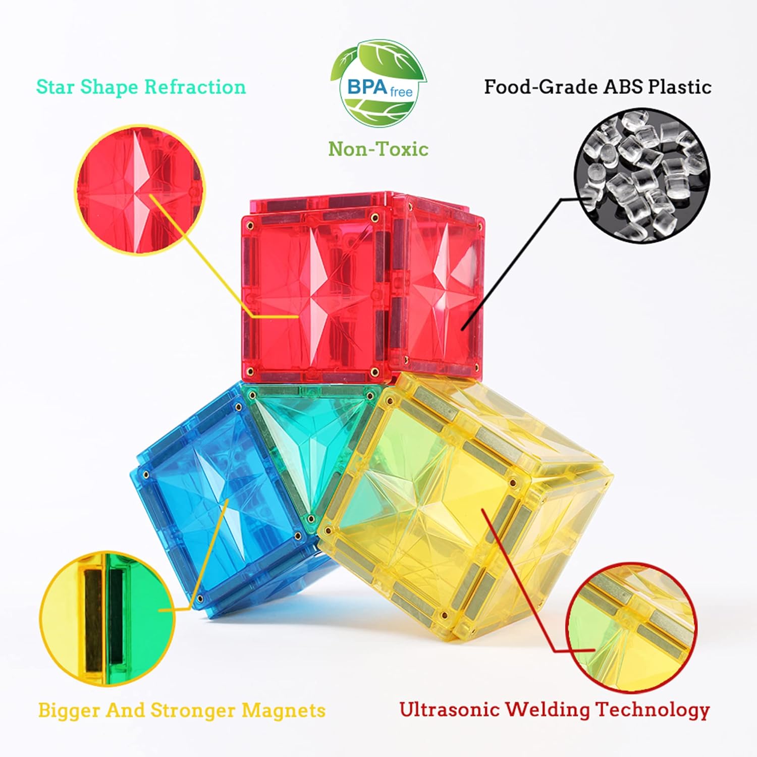 66PCS Magnetic Tiles Building Blocks Y499249
