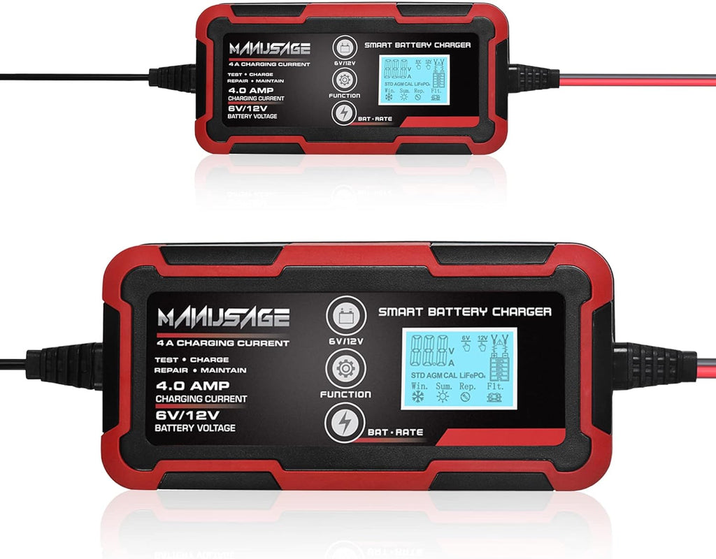 4-Amp 6V and 12V Battery Charger, Pack of 2 L63763
