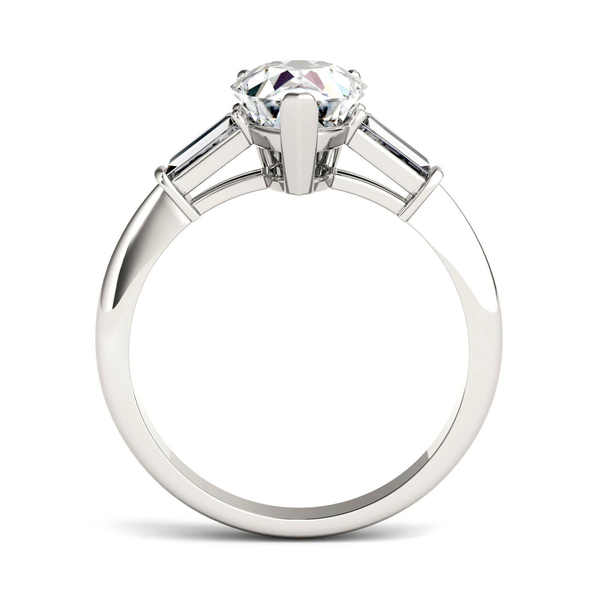 Pear Cut Moissanite Engagement Ring 2.47 DEW I290928
