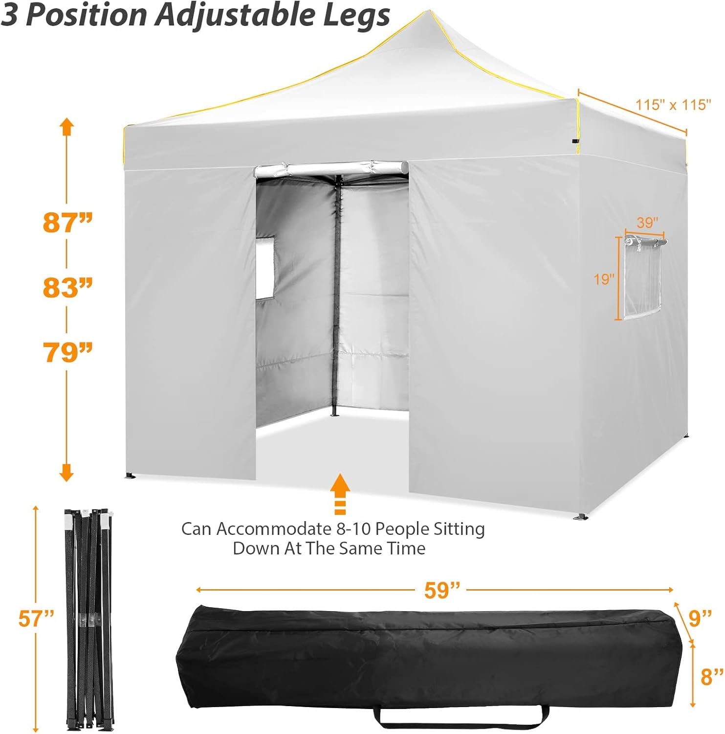 Pop Up Canopy Tent 10x10 Commercial Instant Canopy (Silver Gray) I66980