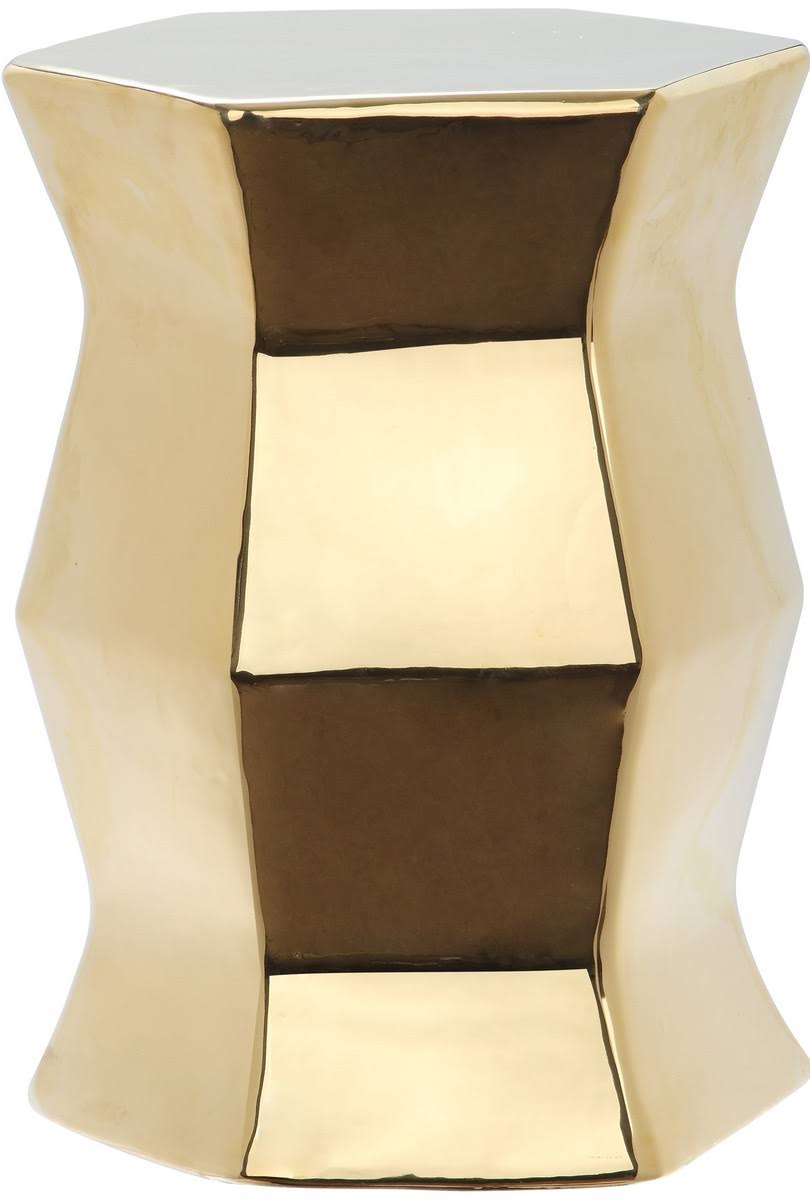 Gold Hexagon Garden Stool O9343