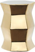 Gold Hexagon Garden Stool O9343