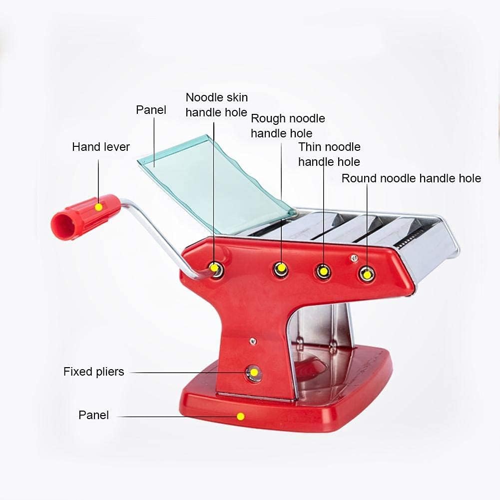 Stainless Steel Manual Pasta Maker Machine with 3 Cutters, 8.7 inches W236