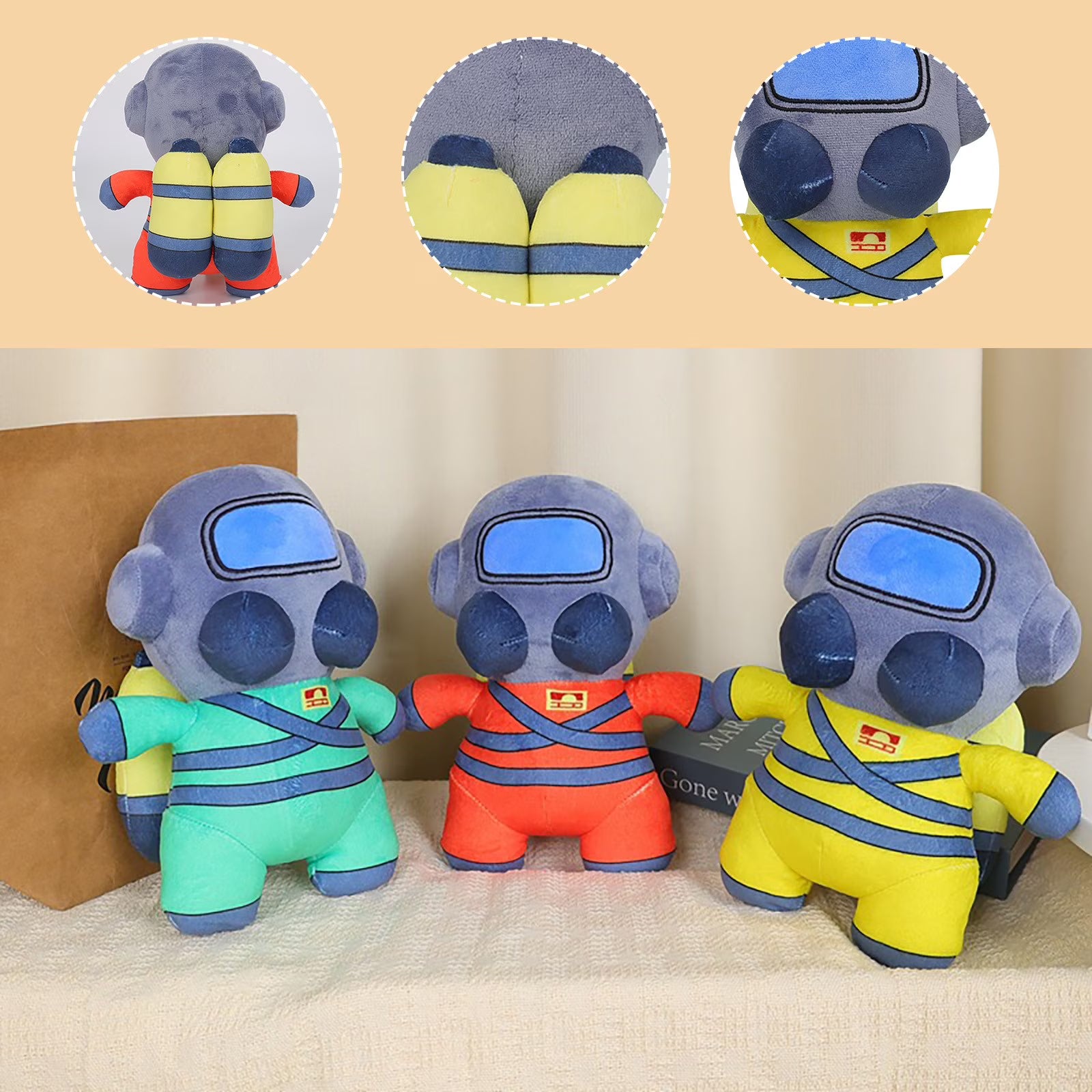 3Pcs Lethal Company Plush Soft Stuffed Figure Dolls Y75024